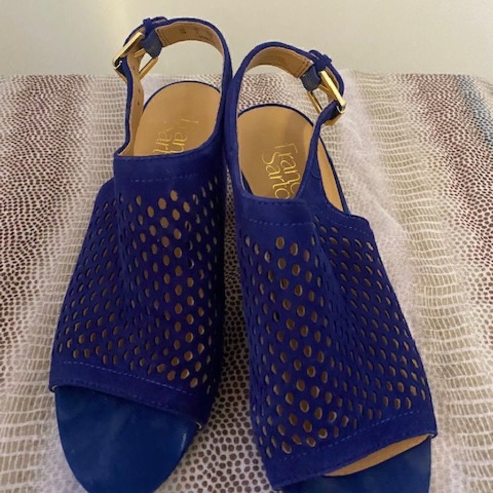 Franco Sarto blue adjustable slingback strap, size 7